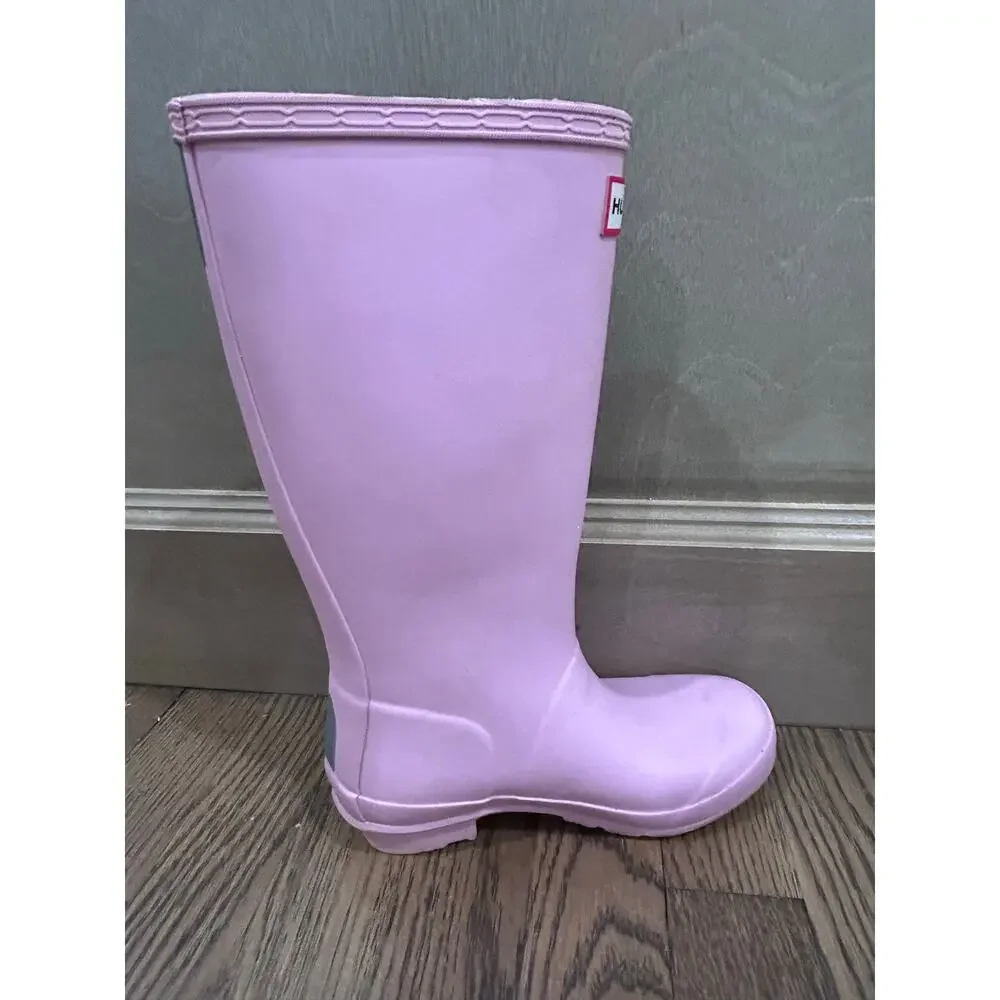 Hunter Pink Original Tall Rain Boots Girls Sz 2 Waterproof Wellies Barbie Preppy